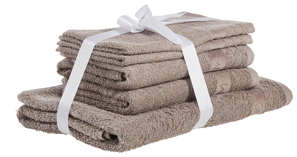 ZESTAW RĘCZNIKÓW FROTTE 100114 - taupe, Basics, tkanina - Tom Tailor