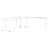 Eckschreibtisch Ribera in Weiss - Weiss, Modern, Holzwerkstoff/Metall (260/68-91/200cm) - Premium Living