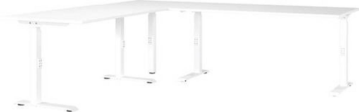Eckschreibtisch Ribera in Weiss - Weiss, Modern, Holzwerkstoff/Metall (260/68-91/200cm) - Premium Living