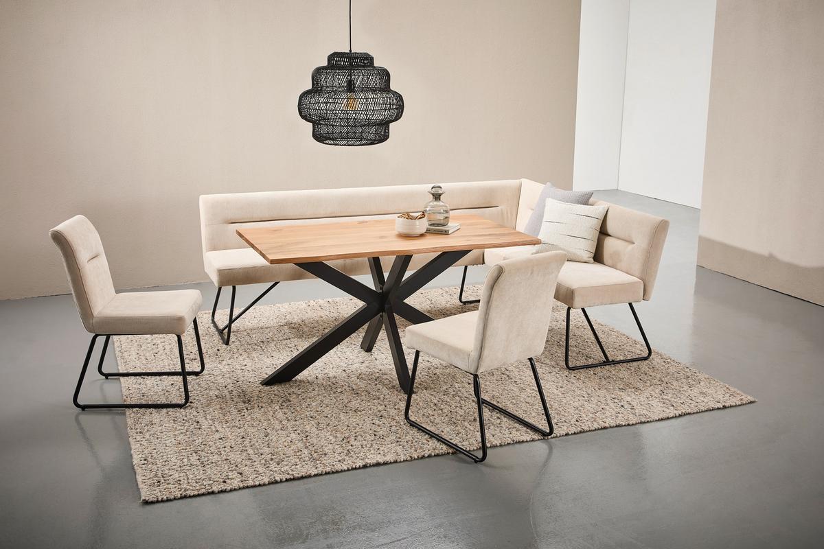 STÓŁ DO JADALNI SPEED - kolor dębowy/czarny, Lifestyle, metal/drewno (140/80/76cm) - Linea Natura