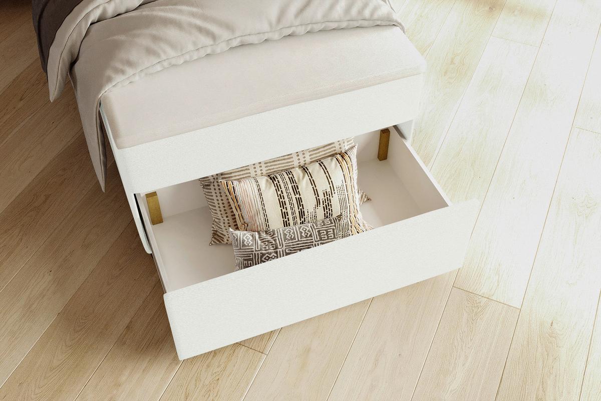 Boxbett Odin Creme ca. 120x200cm - Creme/Schwarz, KONVENTIONELL, Kunststoff/Textil (120/200cm) - Based