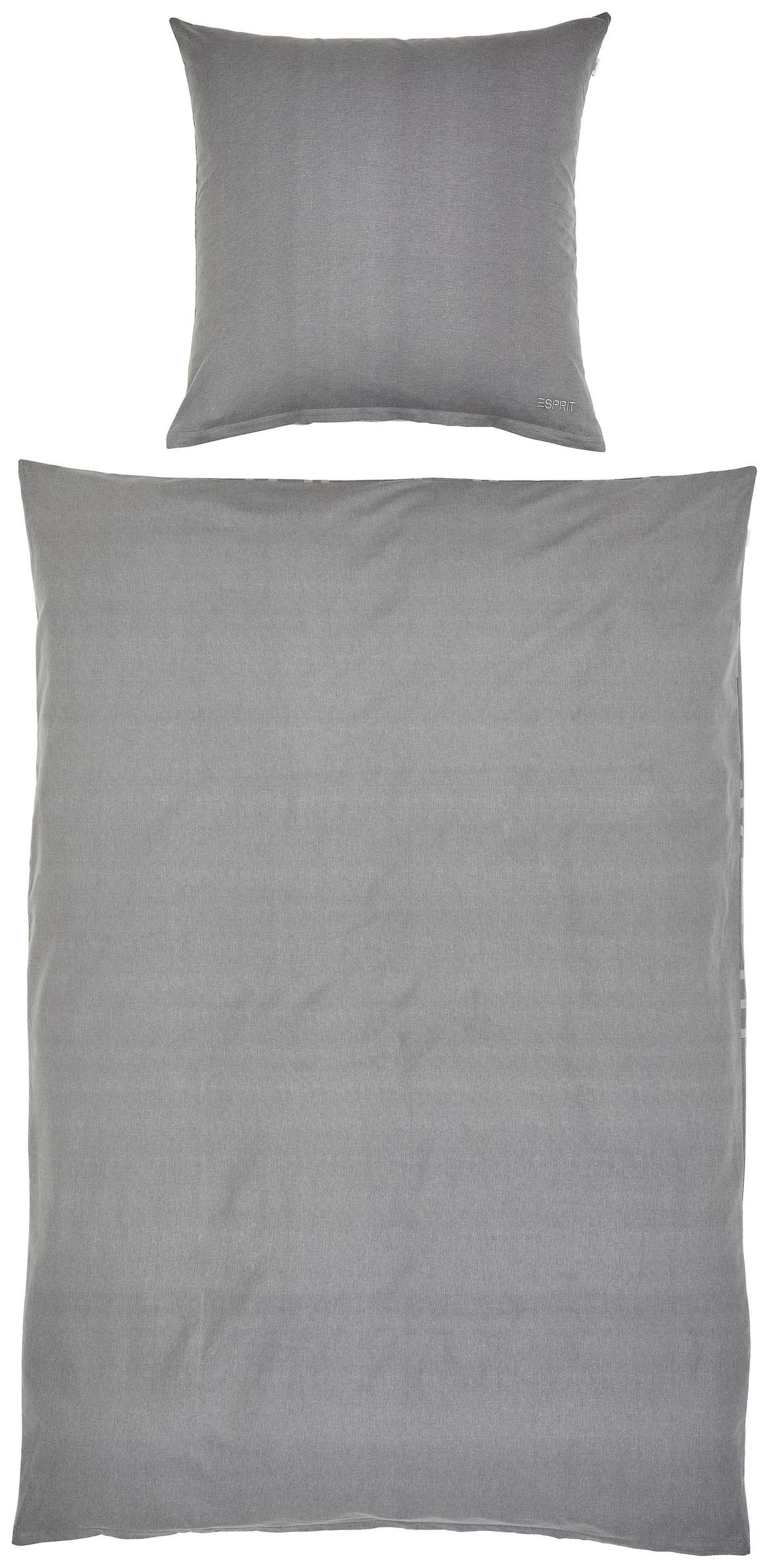 POŚCIEL DWUSTRONNA E-SCATTERBIG ESPRIT - antracytowy/szary, Basics, tkanina (135/200cm) - Esprit