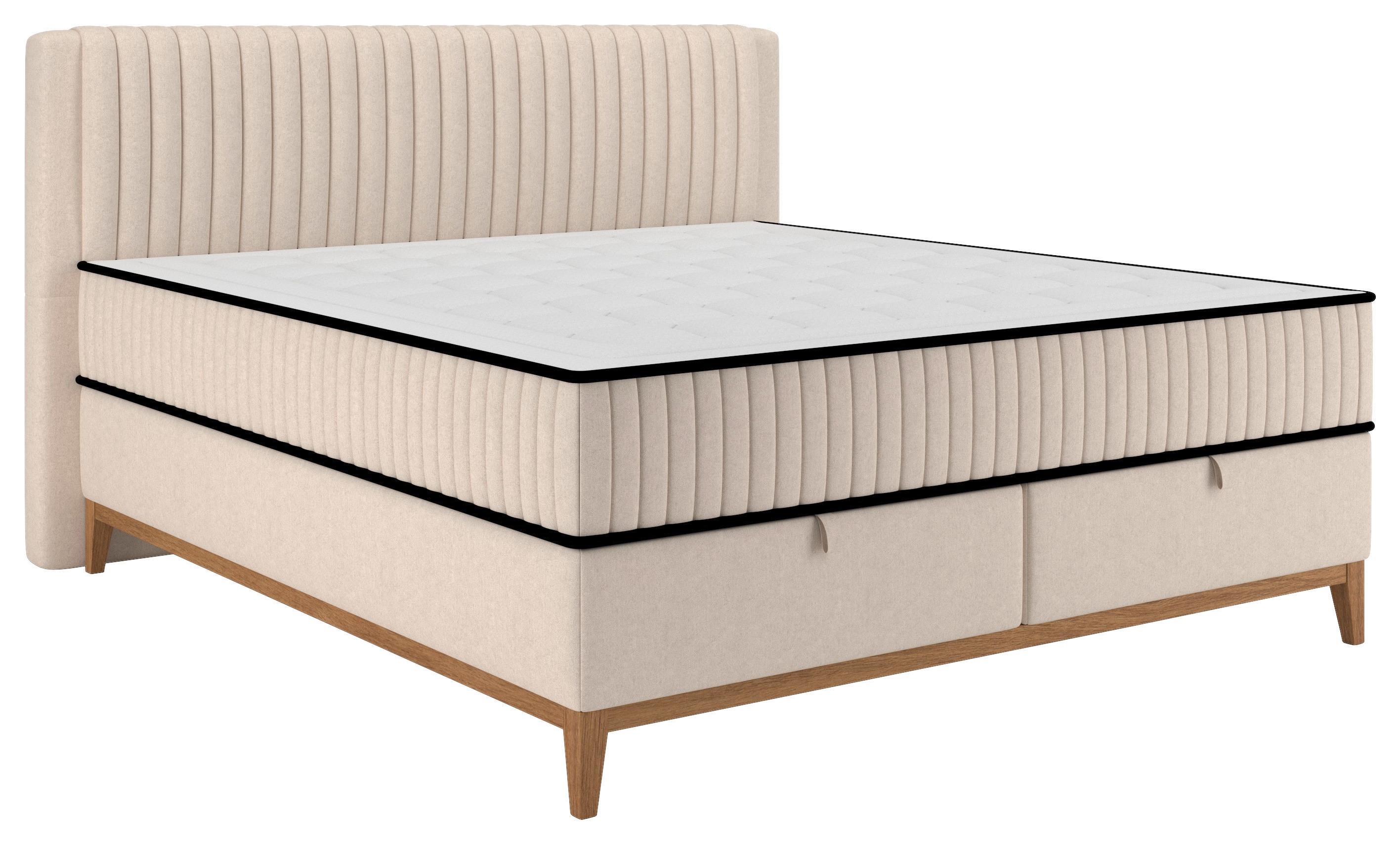 Bett Elena Creme ca. 180x200cm - Creme, KONVENTIONELL, Holz/Holzwerkstoff (180/200cm) - Sembella