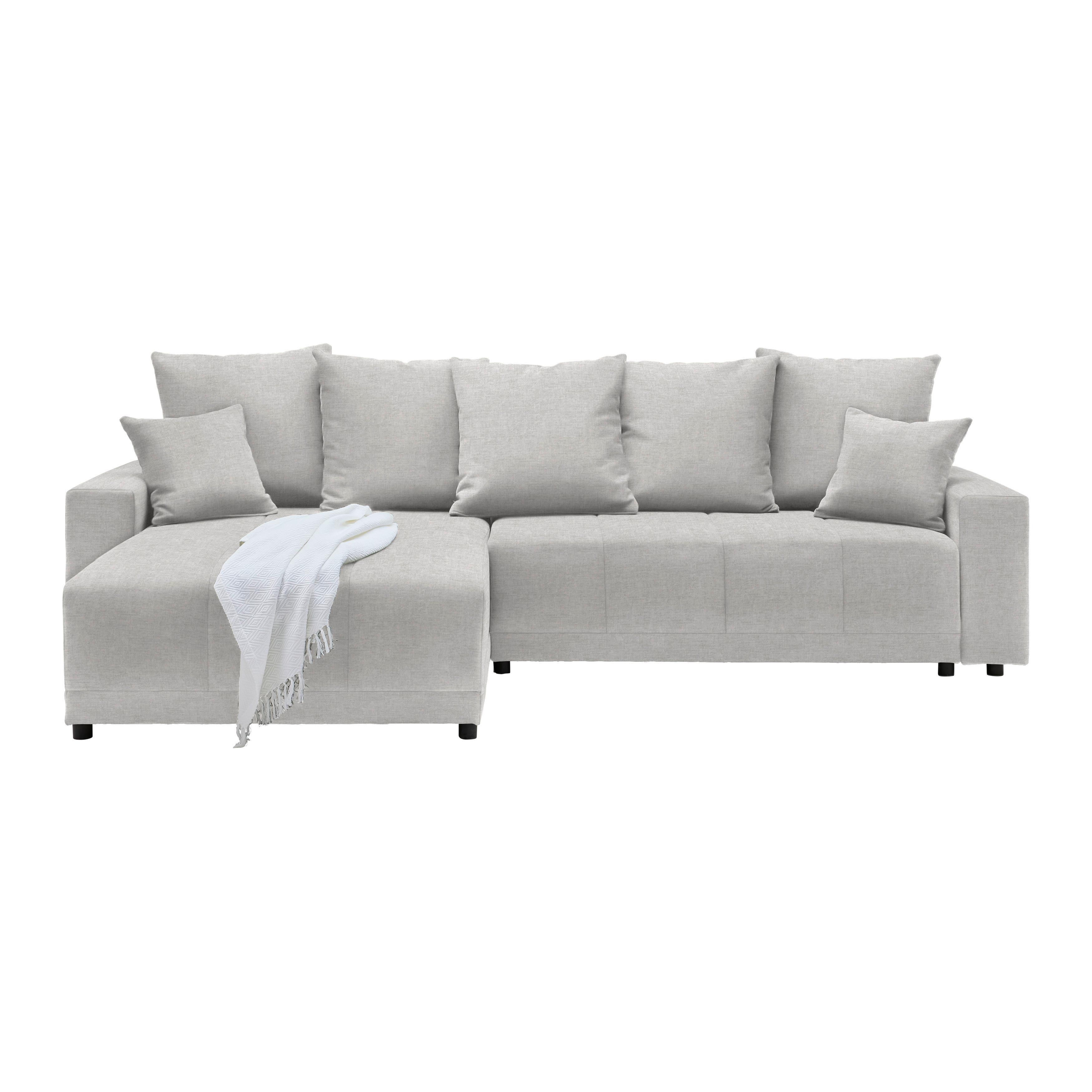 Ecksofa Alatri Hellgrau - Hellgrau/Schwarz, MODERN, Kunststoff/Textil (289/90/176cm) - Based