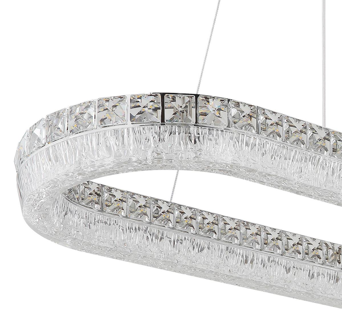 Led Viseća Svjetiljka Laurel - prozirno/boje kroma, Konvencionalno, staklo/metal (120/31,5/100,1cm) - Globo