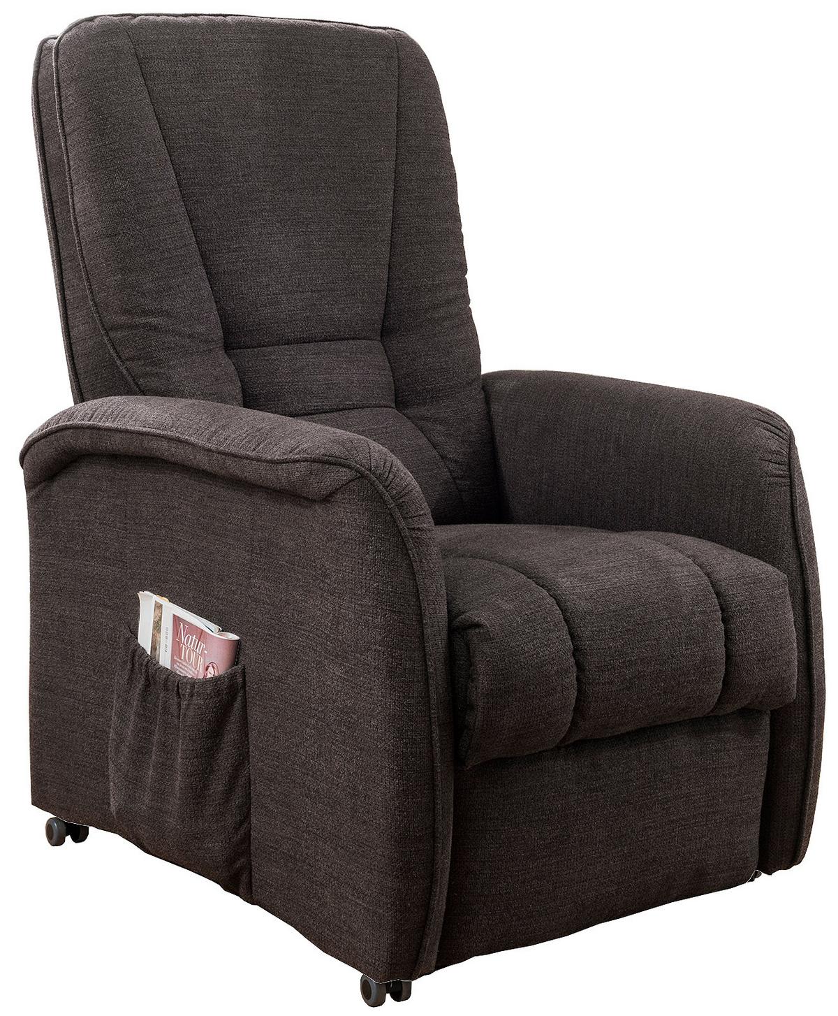 Relaxsessel Harry Dunkelbraun Nylon/Struktur - Dunkelgrün/Dunkelbraun, Design, Kunststoff/Textil (77/107/88cm) - Livetastic