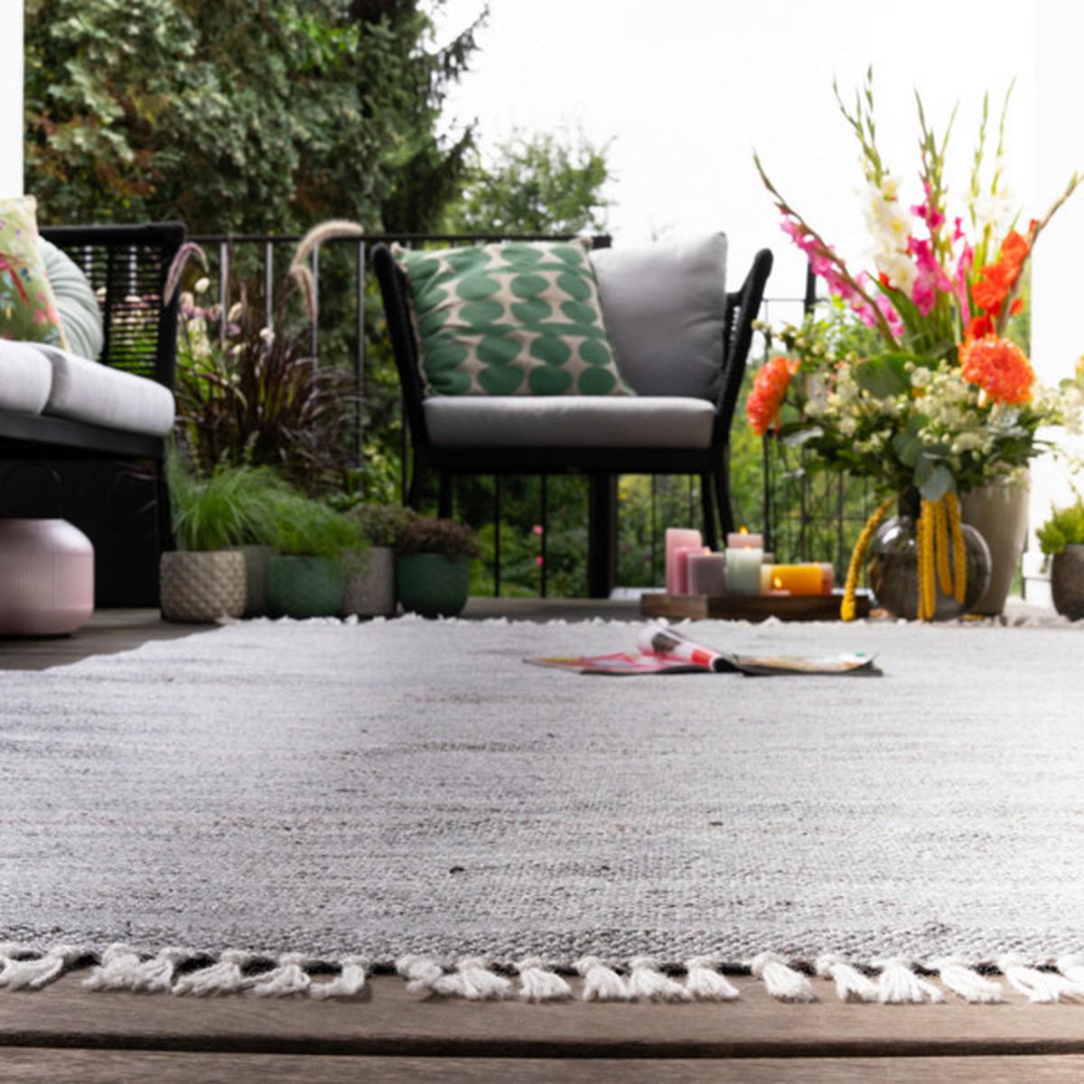 FLACHWEBETEPPICH M YNADOR 565 - Grau, Design, Textil (140/200cm)