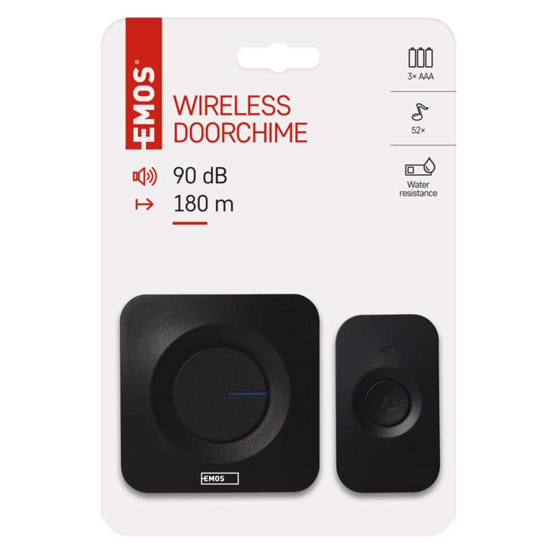 Vezeték Nélküli Csengő Dc P5728 - fekete, műanyag (8.1/2.5/4cm)