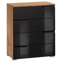 Komód, Fekete-tölgy Szín Moon - tölgyfa színű/fekete, Modern, faalapú anyag (65/80/40cm)