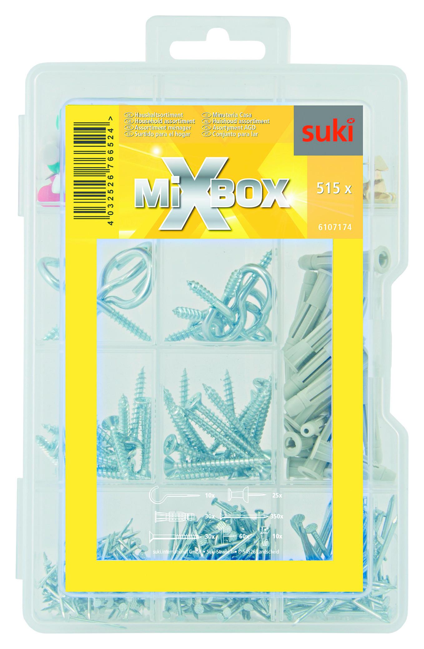 Csavar, Tipli, Rajszeg Szett Mixbox - ezüstszínű, műanyag/fém - Suki