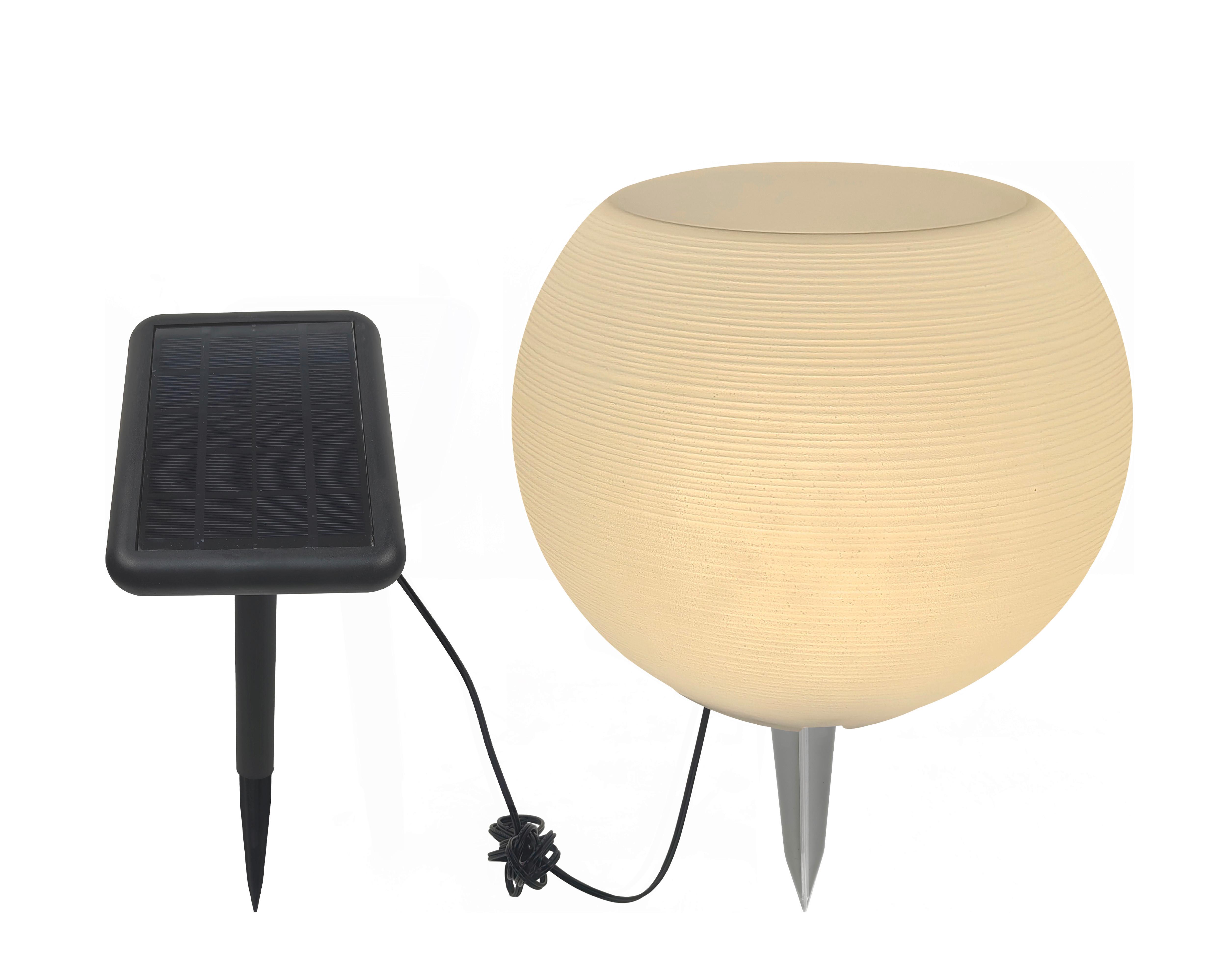 Solarleuchte Vase Weiss max. 2 Watt - Weiss, Konventionell, Kunststoff (25/20cm) - Modern Living