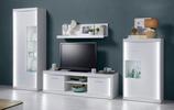 Regal Za Dnevni Boravak Lenny - bijela/srebrne boje, Modern, drvni materijal/metal (300/190/35-42cm) - Modern Living