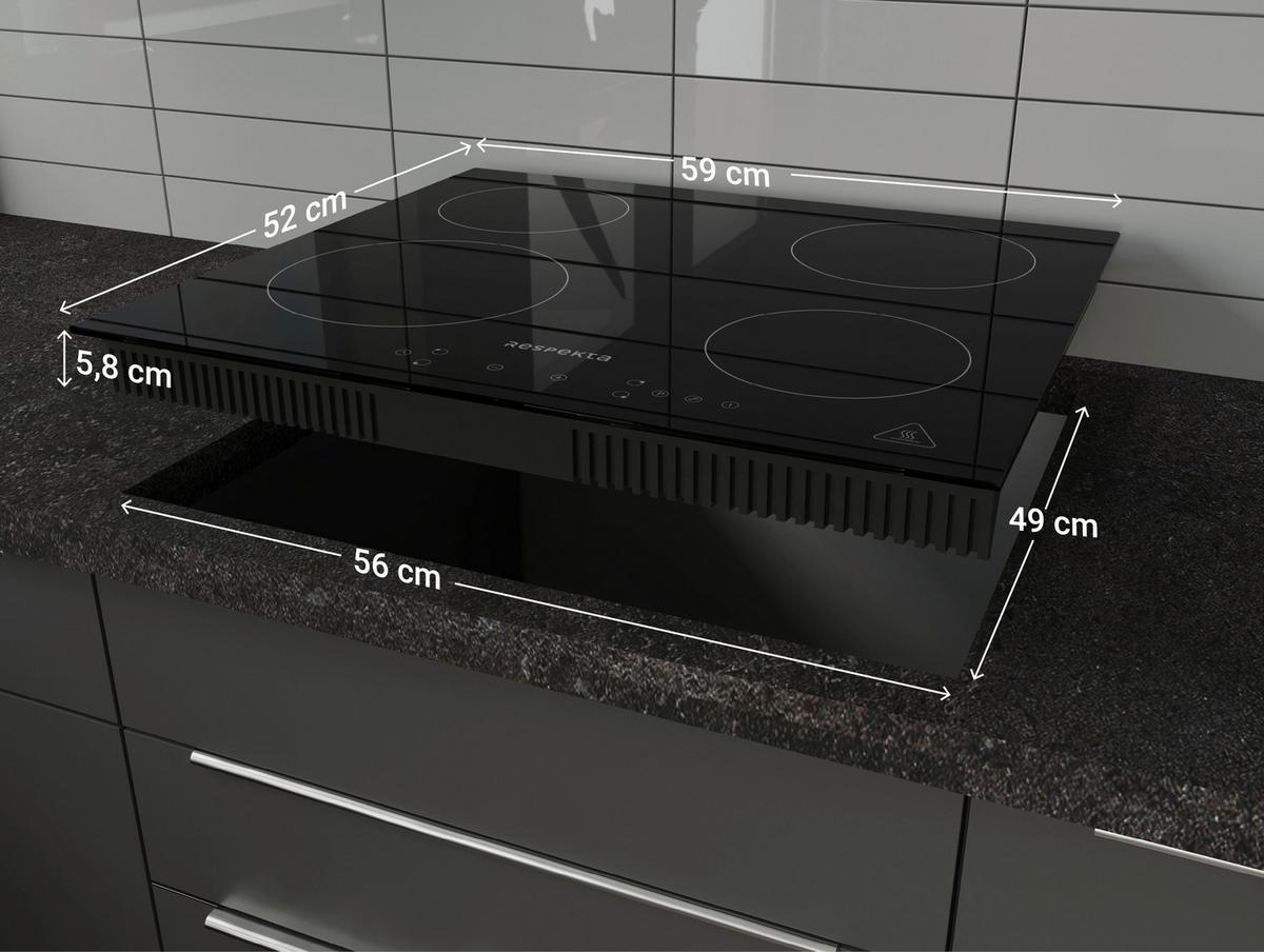 Set S Štedilnikom Aset121m4295i - črna, Basics, kovina/steklo (59,5/65,3/52,1cm) - Respekta