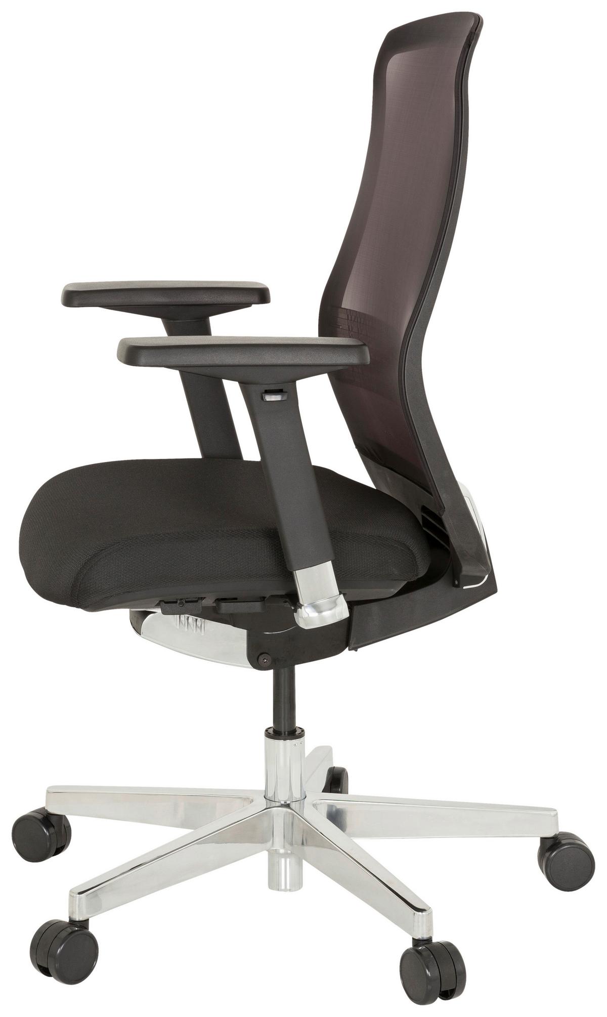 Vrtljivi Stol Fountaine, Črna - črna/barve aluminija, Moderno, kovina/umetna masa (69/112/66cm) - MID.YOU