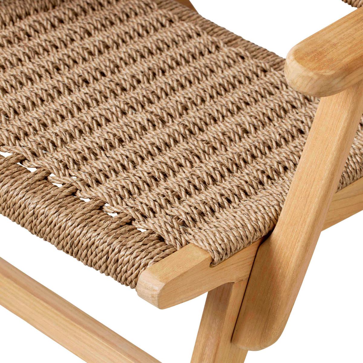 Loungesessel Eya - Braun/Teakfarben, Natur, Holz/Kunststoff (68/70/75cm) - Gardenson