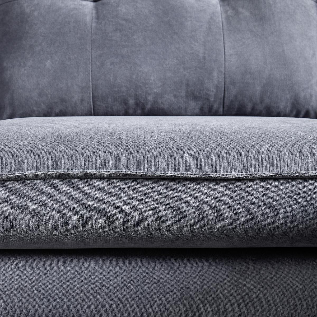 Sarokkanapé Sandro - szürke, Modern, textil/fa (258/86/160cm) - Bessagi Home