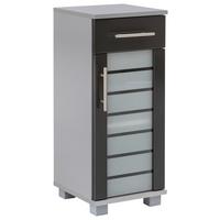 Unterschrank Niko Anthrazit/Silber - Edelstahlfarben/Anthrazit, MODERN, Glas/Holzwerkstoff (30,3/75,3/32,6cm) - MID.YOU