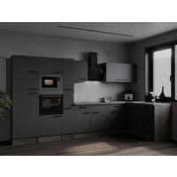 Kotna Kuhinja Z Aparati Oliver, 370x172cm - črna/siva, Design, kovina/leseni material (370/172cm) - Respekta