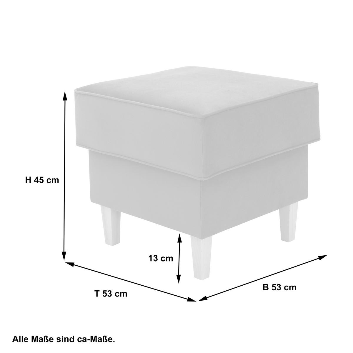 HOCKER LORRIS - Silberfarben/Buchefarben, Design, Holz/Textil (53/45/53cm) - Max Winzer