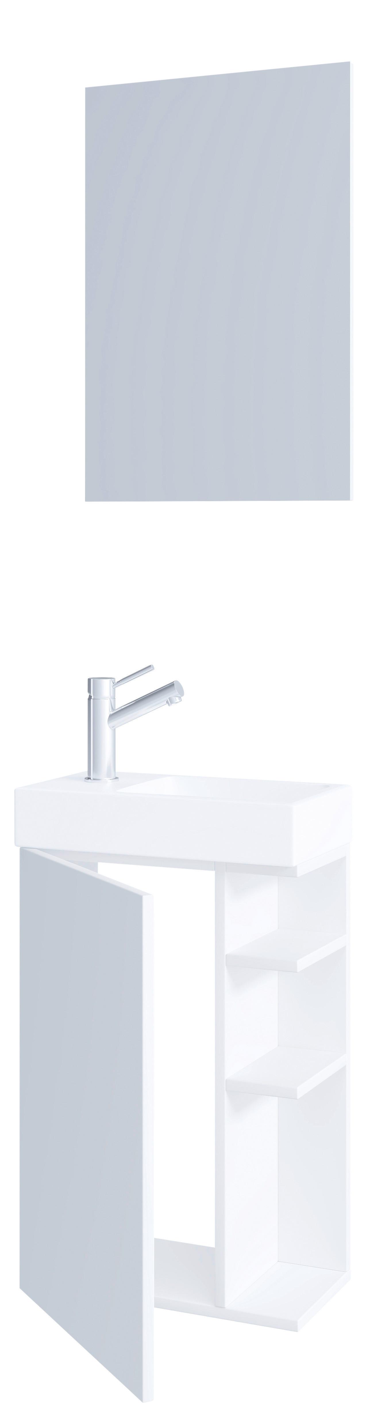 Kopalnica Za Goste Lumia, Bela - bela, Moderno, steklo/leseni material (40cm) - MID.YOU