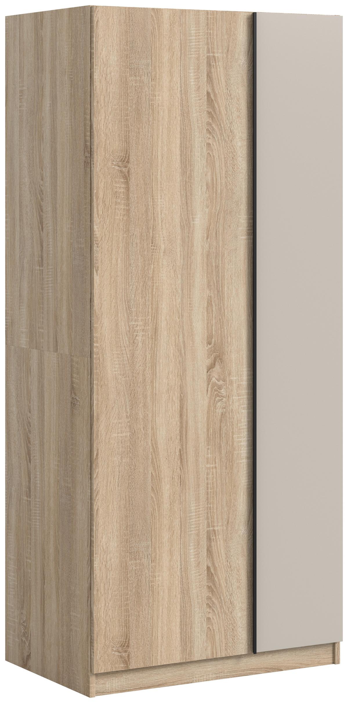 Drehtürenschrank OAKLAND ca.80x183x53cm Sonoma Eiche - Kaschmir/Schwarz, MODERN, Holzwerkstoff (80/183/53cm) - MID.YOU
