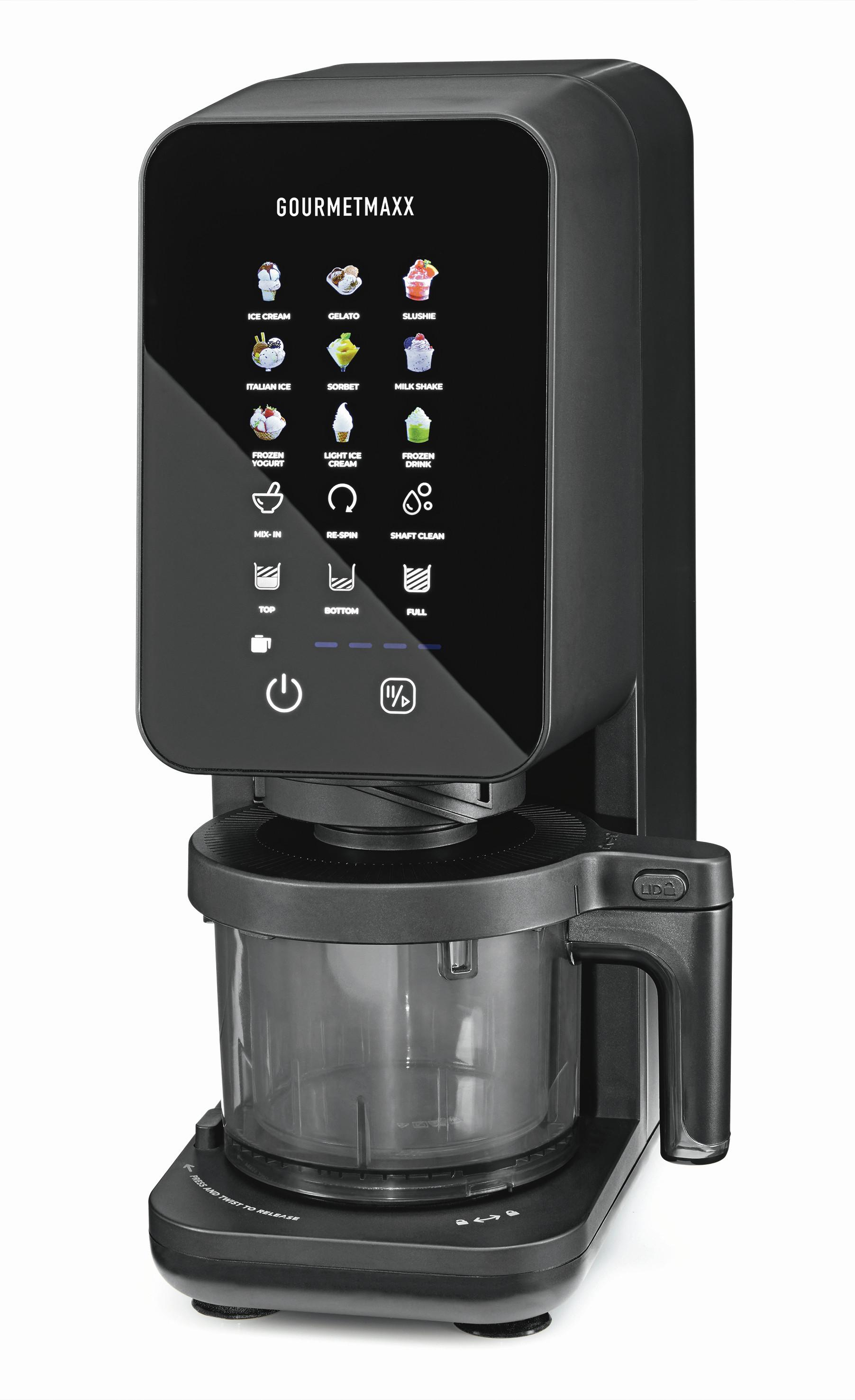 Eismaschine Gourmetmaxx Schwarz ca. 0,43 l - Schwarz, MODERN, Kunststoff/Metall (26/40,5/18,8cm) - GOURMETMAXX