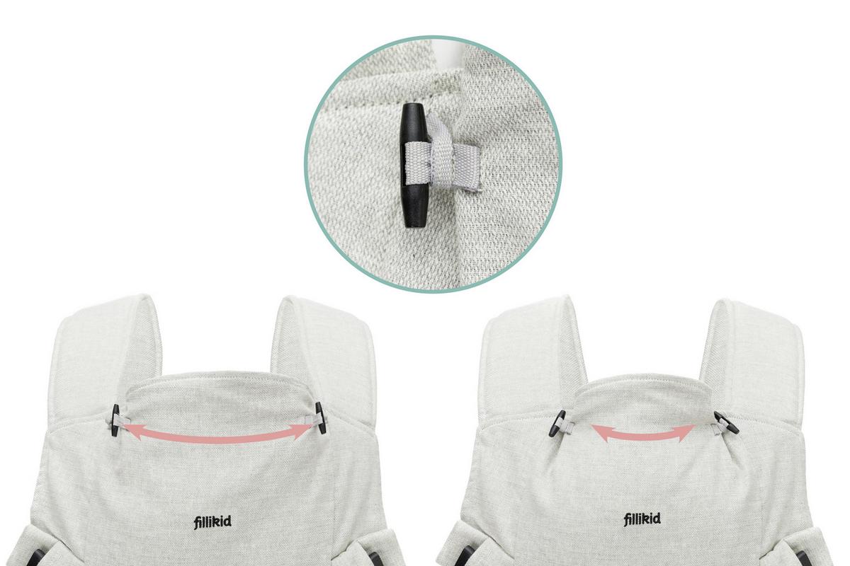 NOSIDEŁKO MC02-17 NATURAL - jasnoszary, Basics, tkanina (37/34cm) - Fillikid