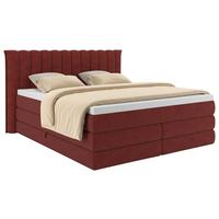 Boxspringbett Lina Rot ca. 180x200cm - Rot, KONVENTIONELL, Holz/Holzwerkstoff (180/200cm) - Premium Living