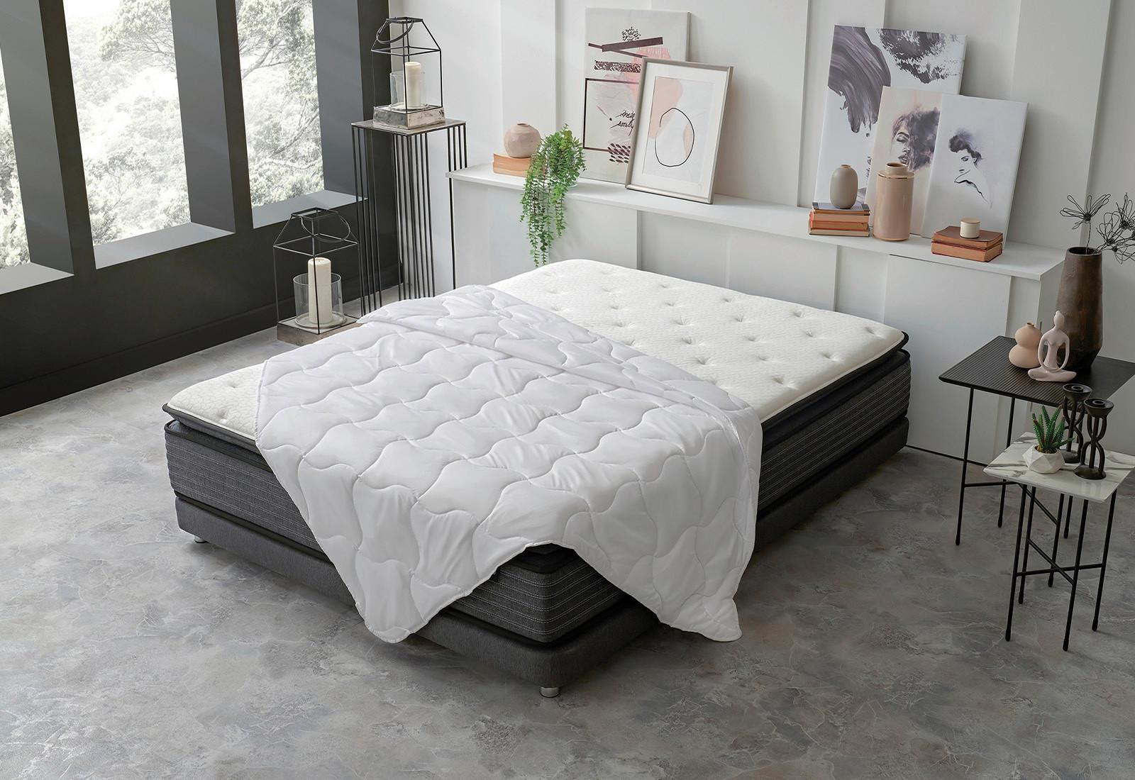 Bettdecke Handy ca. 200x200x25 cm Weiß - Weiß, Basics, Textil (200/200/25cm) - Yatas