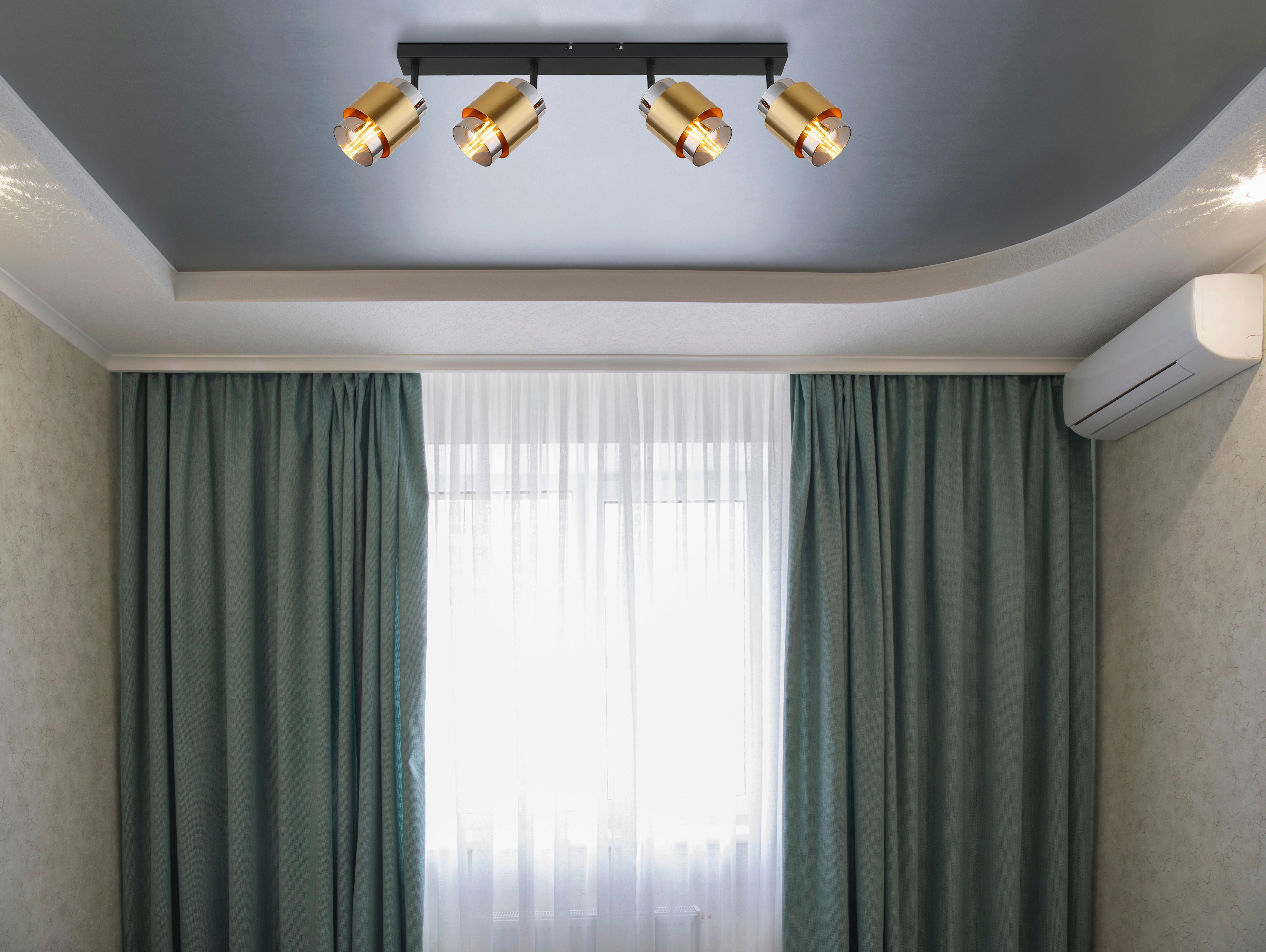 STRAHLER 15560-4  MILLEY - Messingfarben/Schwarz, Design, Glas/Metall (65/10/12,5cm) - Globo