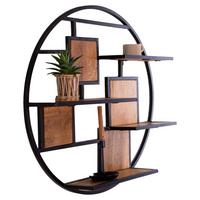 WANDREGAL KRONOS - Walnussfarben/Schwarz, KONVENTIONELL, Holz/Metall (80/80/16cm) - MID.YOU