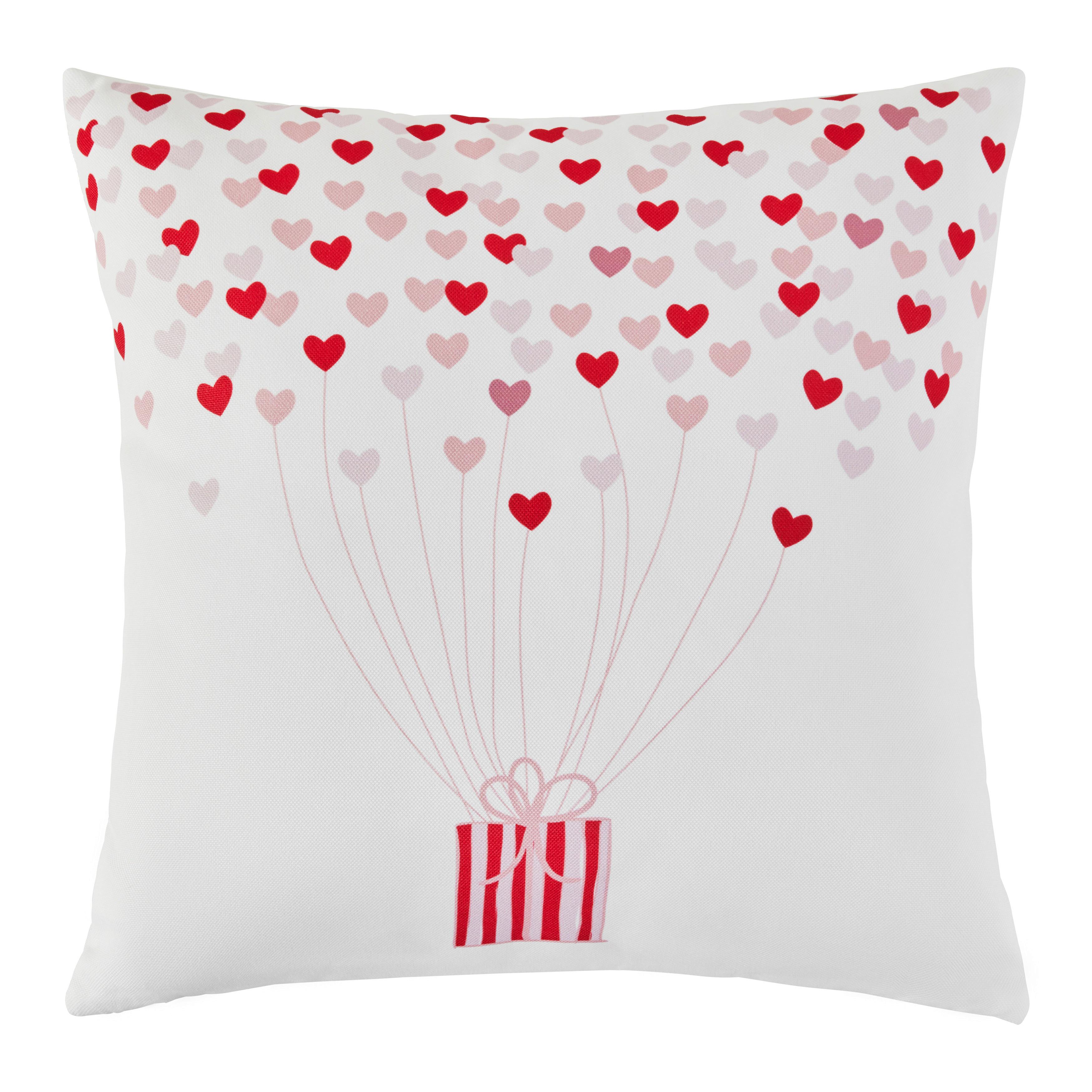 Zierkissen Sherine Rosa/Rot/Weiß ca. 45x45cm - Rot/Rosa, Textil (45/45/14cm) - Mömax