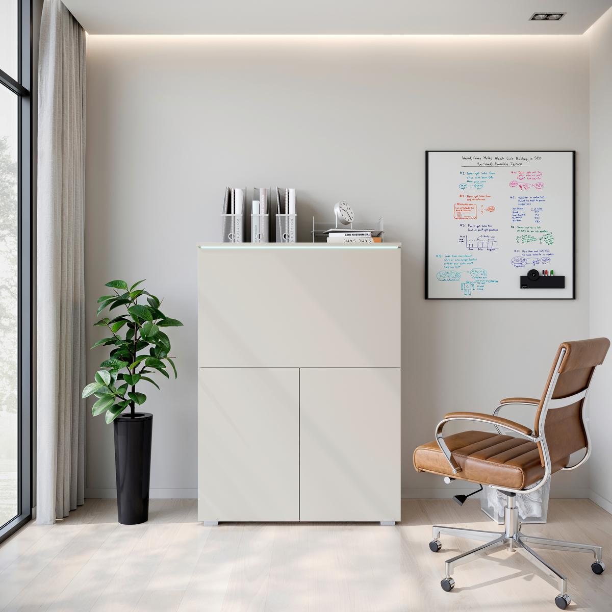 Pisalnik Vera 90, Bež, Kašmir - srebrne barve/kašmir, Design, umetna masa/leseni material (90/125,1/42cm) - Livetastic