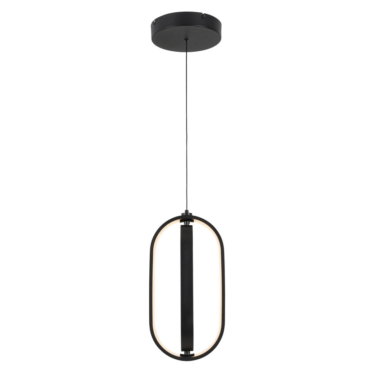 LAMPA WISZĄCA LED NIMA - czarny, Design, tworzywo sztuczne/metal (21/200cm) - Novel