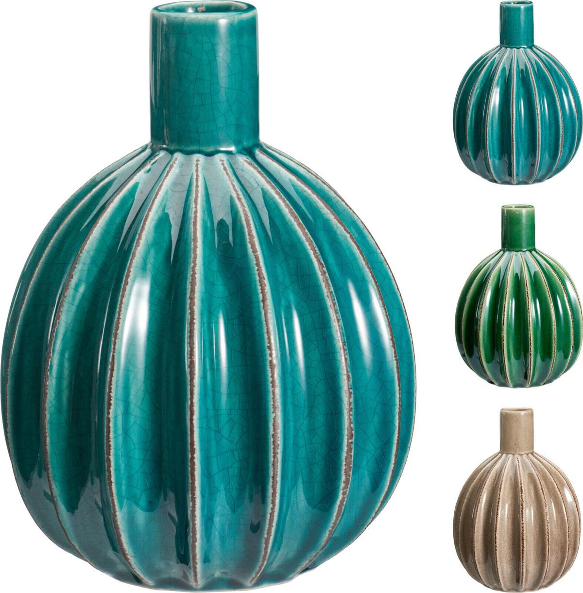 Váza Berni - barna/türkiz, kerámia (14,6/19,3cm)