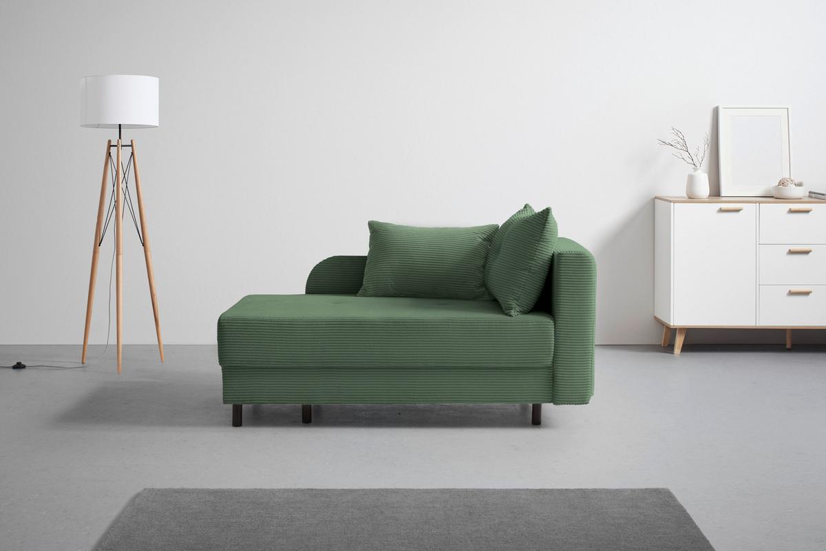 Liege Nova Olivgrün - Schwarz/Olivgrün, MODERN, Holz/Textil (145/62/85cm) - Mömax