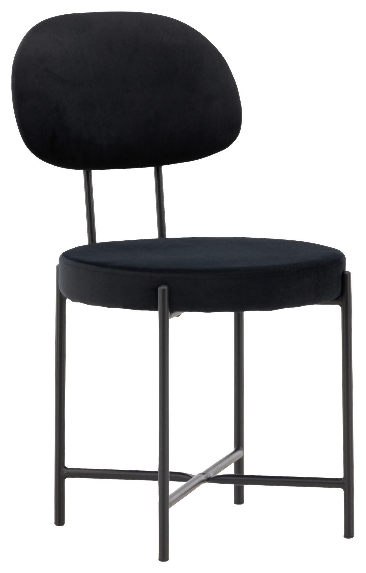 STUHL-SET STELLA - Schwarz, Design, Textil/Metall (50/89/60cm) - Livetastic