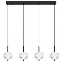 LED-Hängeleuchte Aida Klar/Schwarz max. 23 Watt - Klar/Schwarz, KONVENTIONELL, Kunststoff/Metall (85/15/120cm) - Globo