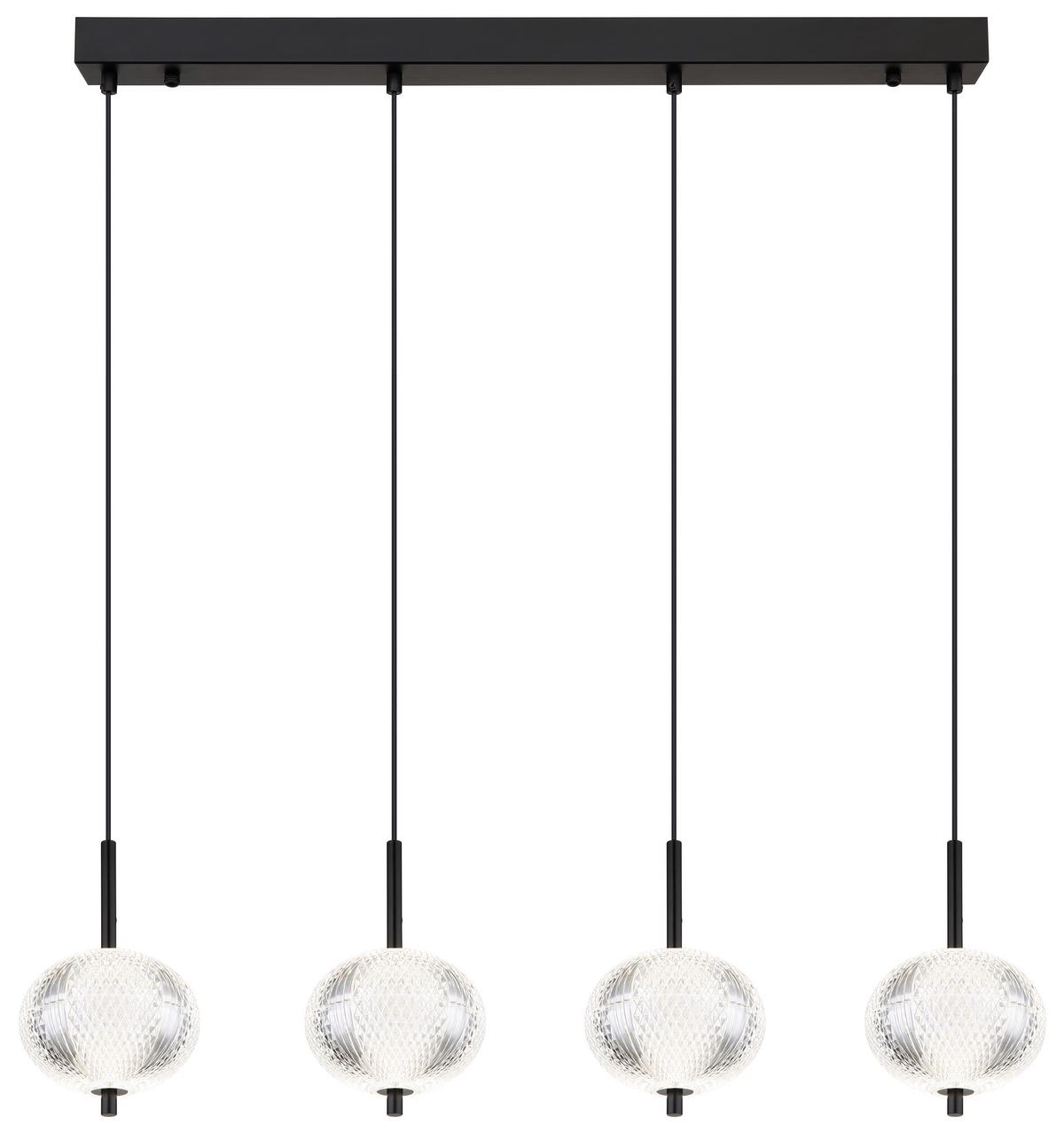 LED-Hängeleuchte Aida Klar/Schwarz max. 23 Watt - Klar/Schwarz, KONVENTIONELL, Kunststoff/Metall (85/15/120cm) - Globo