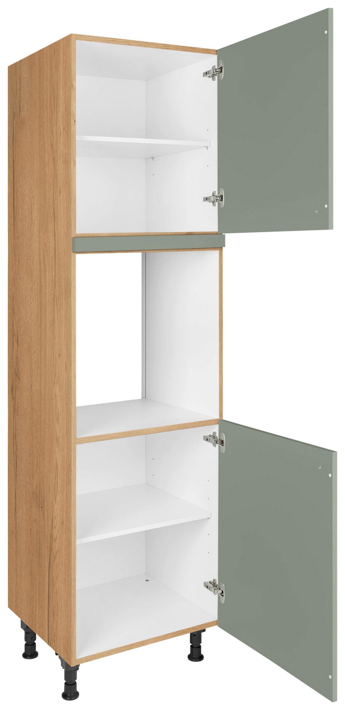 Geräteumbauschrank Cascada Grün - Eichefarben/Schwarz, MODERN, Holzwerkstoff/Metall (60/216,6/58cm) - Nobilia