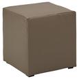 Hocker in Braun - Schwarz/Braun, Kunststoff/Textil (40/42/40cm) - MODERN LIVING