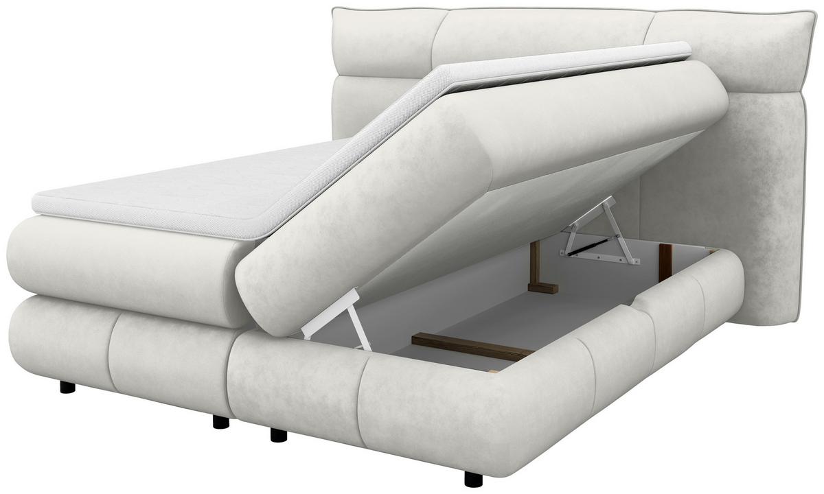 Boxspring Krevet Carmelo - crna/krem, Trend, tekstil/plastika (180/200cm) - Premium Living