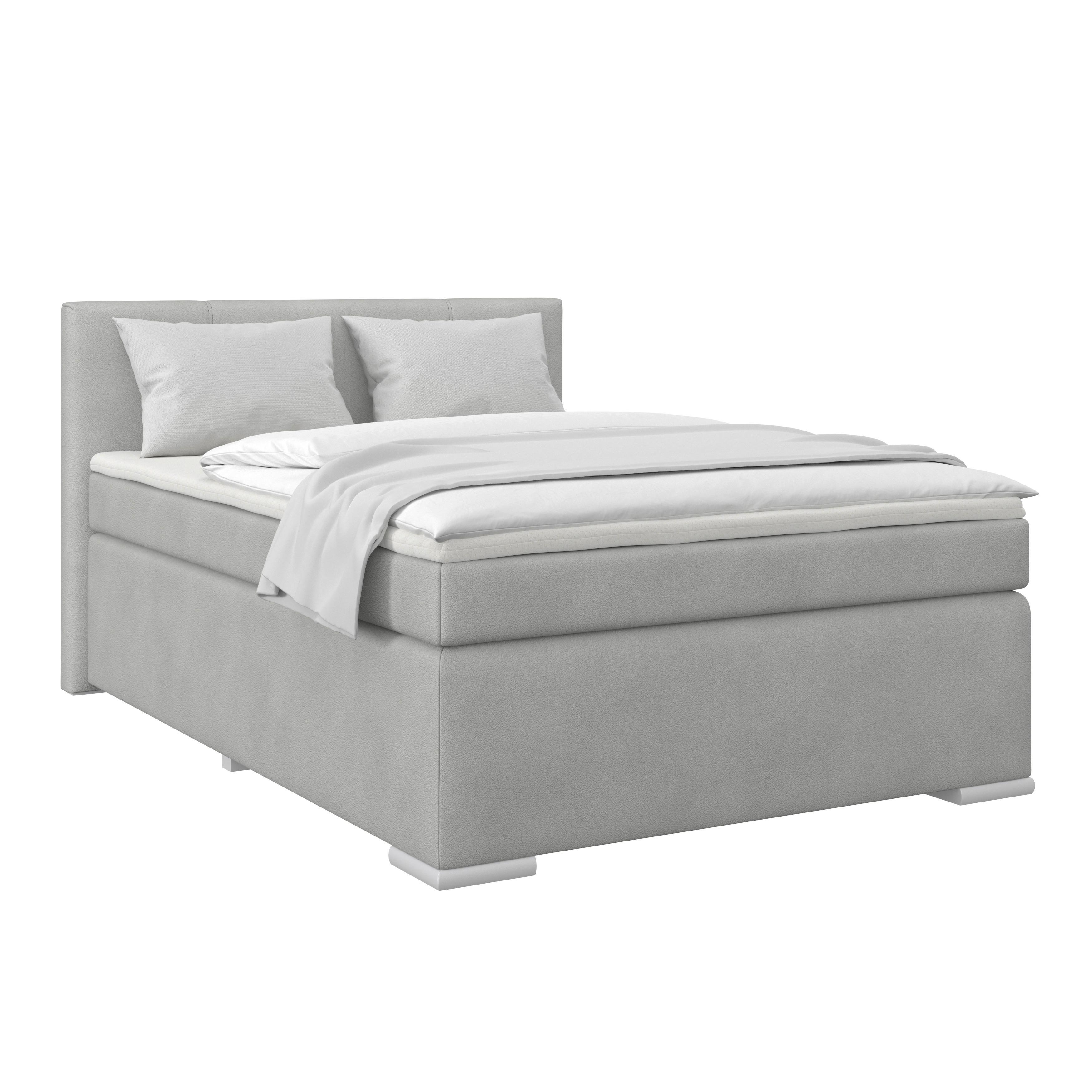Boxspring Krevet Mira 1 - boje škriljevca, Basics, metal/tekstil (120/200cm)
