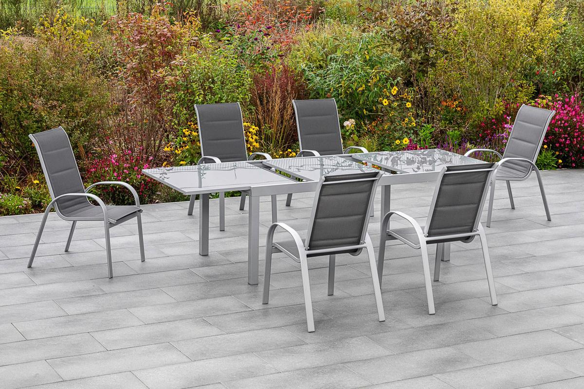 Vrtni Set Amalfi Di Lusso, 7-Delno, Antracit - srebrne barve/antracit, Konvencionalno, kovina/steklo - Gardenson