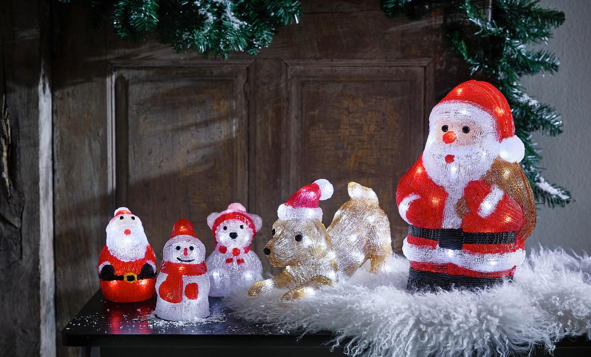 DEKORACJA ŚWIETLNA LED 491503 - CLASSIC CHRISTMAS - czerwony, Basics, tworzywo sztuczne (16.50/22.00/36.00cm)