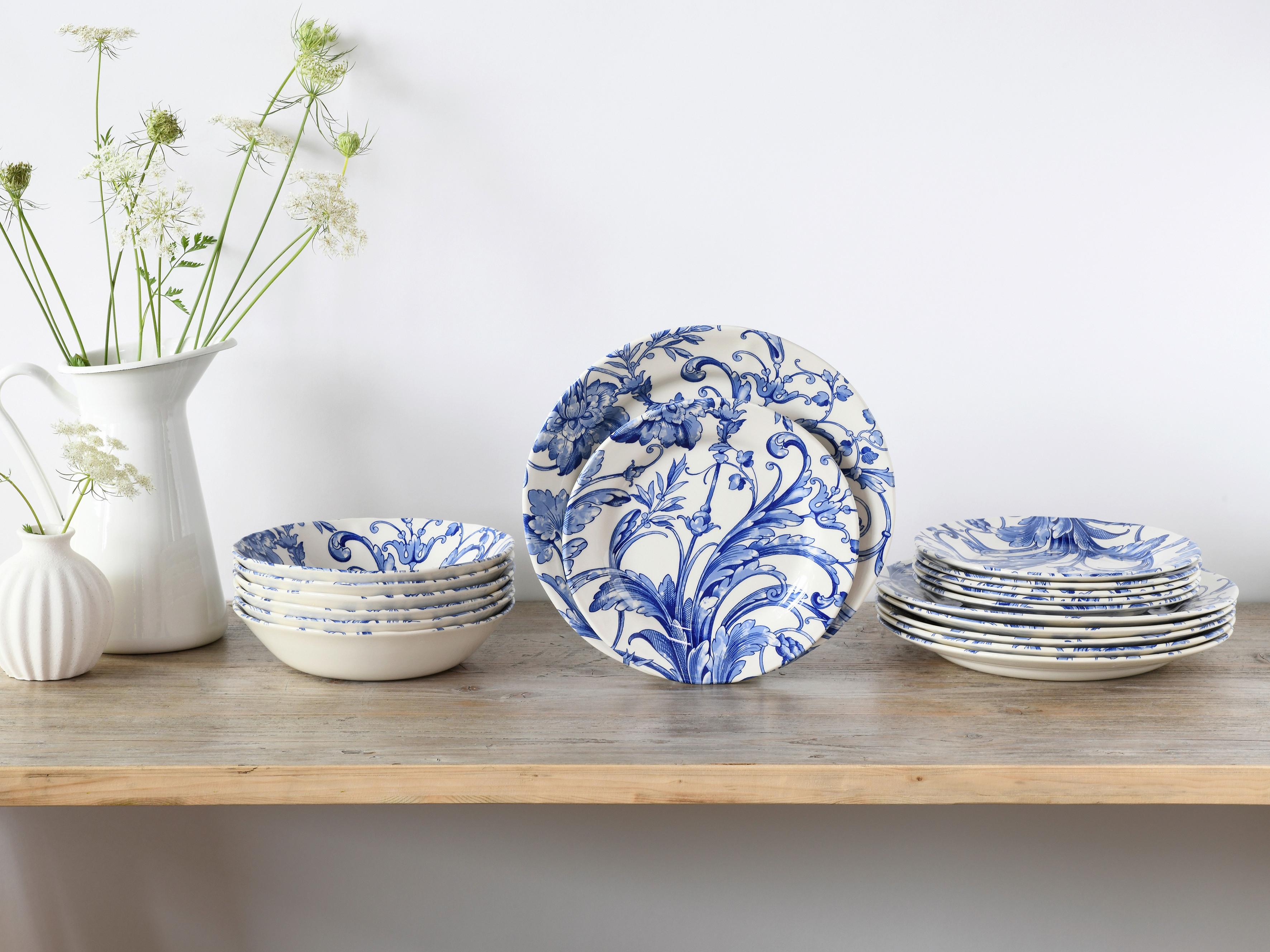 Jedilni Servis Venecia, 18-Delni - modra/bela, Basics, keramika - Creatable