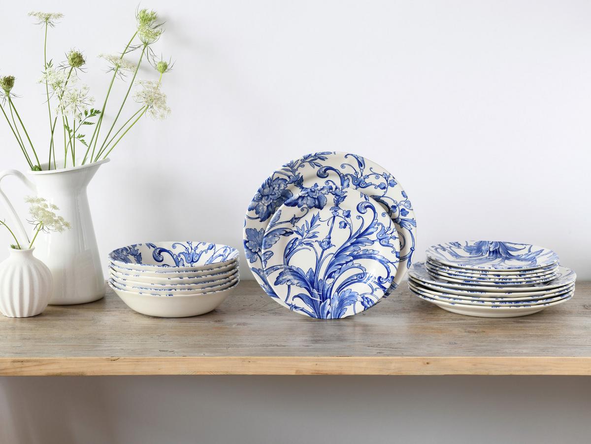 Jedilni Servis Venecia, 18-Delni - modra/bela, Basics, keramika - Creatable