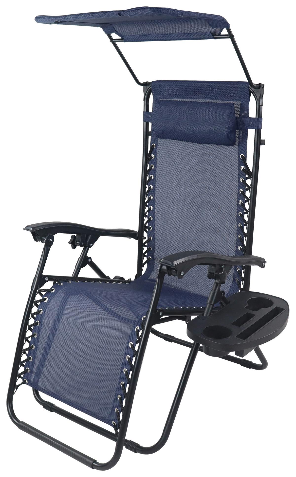 GARTENLIEGE MALTOSA XL - Blau, Modern, Textil/Metall (51/133/91cm) - Gardenson