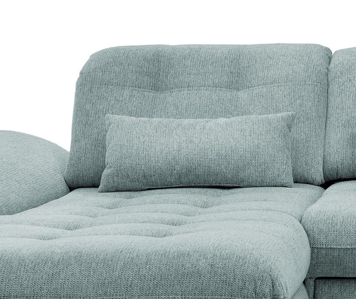 Ecksofa Rigatti mit Bettkasten ca. 184x314 cm Mint - Blau/Chromfarben, MODERN, Textil/Metall (184/314cm) - Livetastic