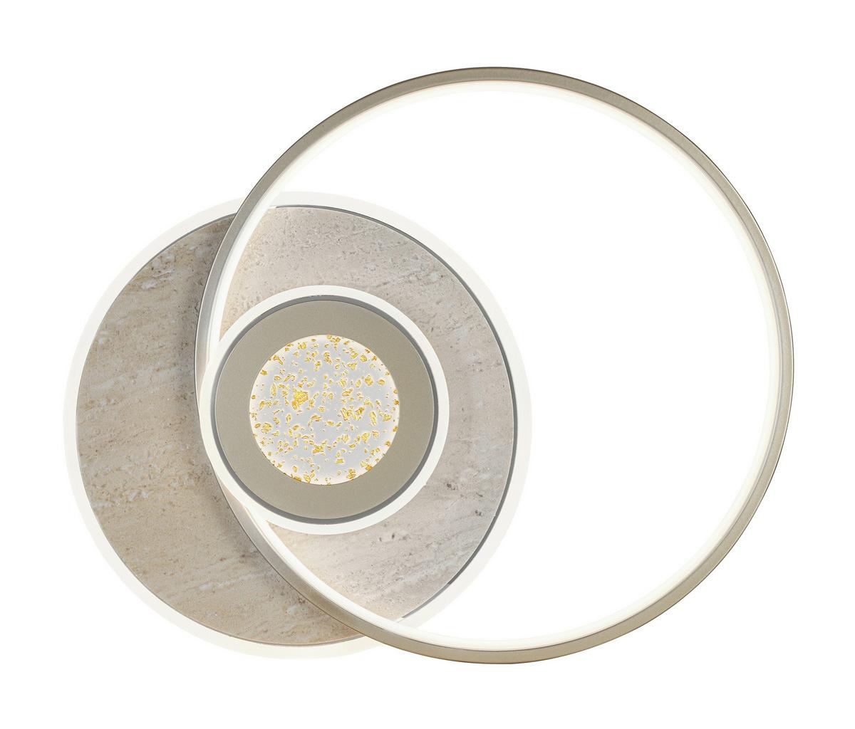 LAMPA SUFITOWA LED TRAVARA *SBN* - kolor piaskowy/szampanowy, Design, kamień/tworzywo sztuczne (54,5/43/8cm) - Novel